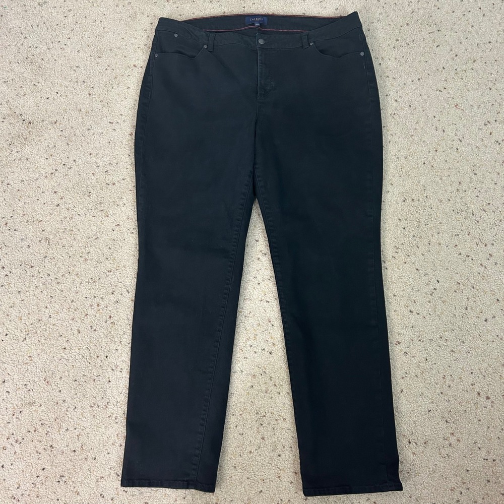 Talbots Black Straight Leg Jeans Stretch Cotton Classic Size 20W Women's